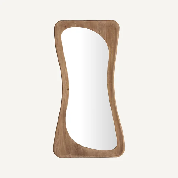 Miroir en bois de manguier marron et transparent 165 cm — vue principale