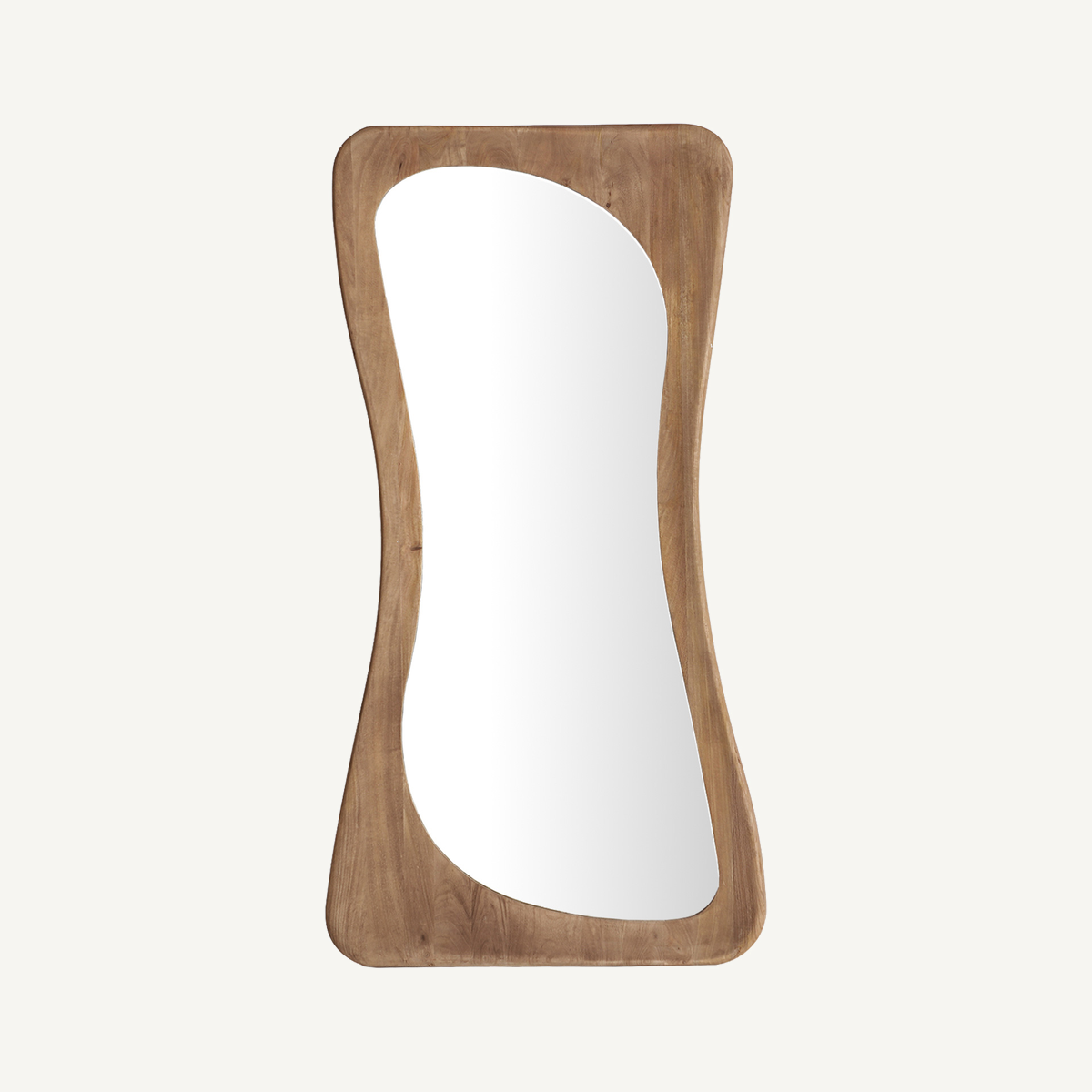 Miroir en bois de manguier marron et transparent 165 cm — vue principale