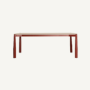 Table à manger en pierre frittée crème et rouge 220 cm — vue principale