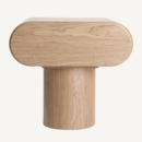 Table de nuit en placage de noyer beige 55 cm — vue principale