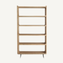 Bibliothèque en bois de manguier marron clair et noir 100 cm — vue principale