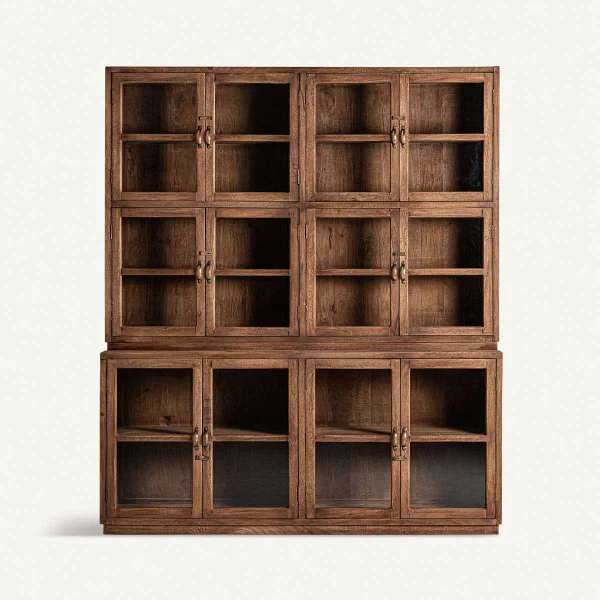 Vitrine en bois de manguier massif 215 cm de haut