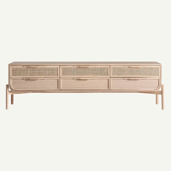 long meuble tv bois clair 170 cm
