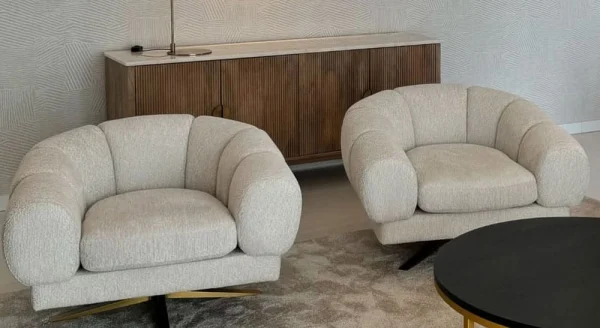 Fauteuils de salon blancs