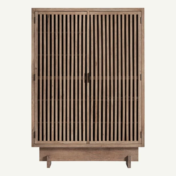 armoire 2 portes lattées en manguier