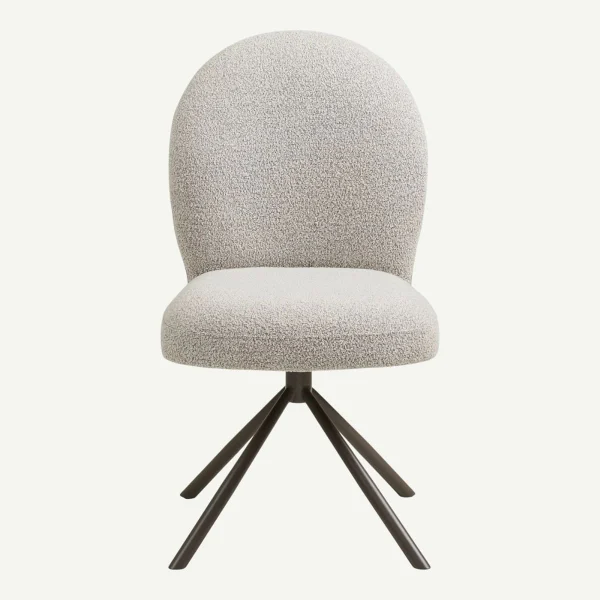 chaise de table rotative en tissu bouclé sable