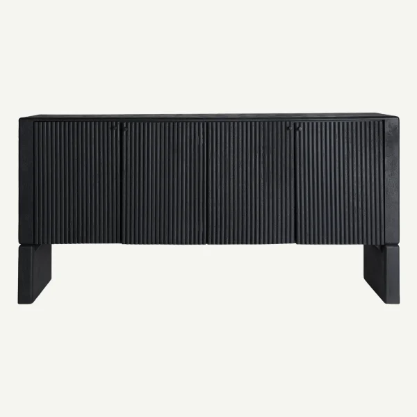 buffet 4 portes 175 cm en bois de manguier noir