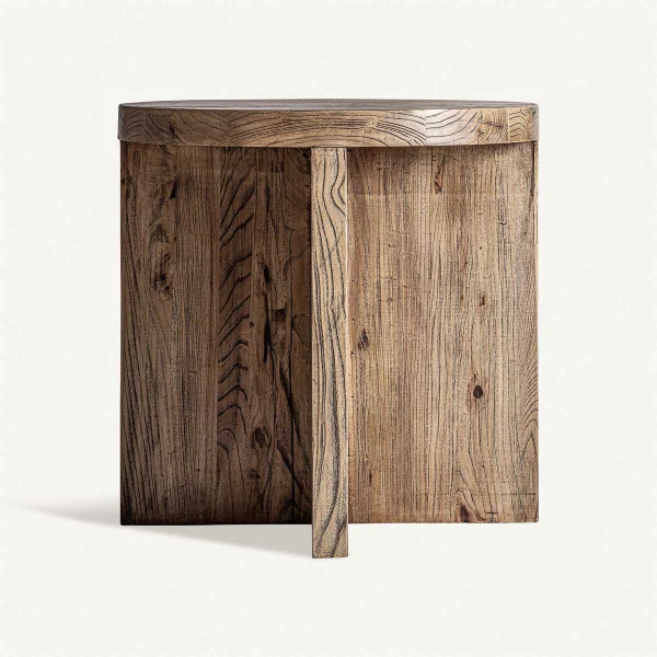 Table d'appoint rustique en bois 60 cm