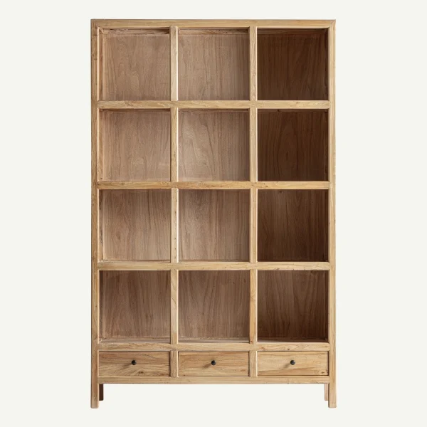bibliothèque en bois d'orme
