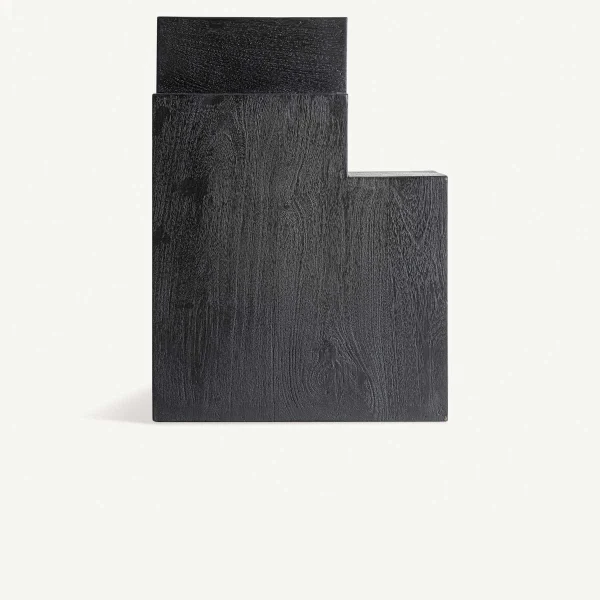 Table d'appoint en bois de manguier noir sculpturale