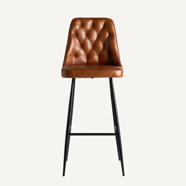 lot de 2 chaises de bar en cuir
