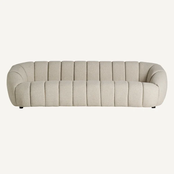 Canapé design 3 places tissu chenille beige