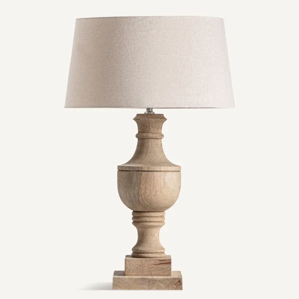 lampe style cottage en bois massif et coton