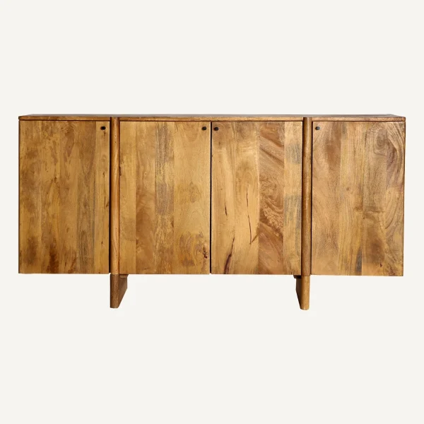 Buffet 4 portes 170 cm en bois de manguier massif naturel