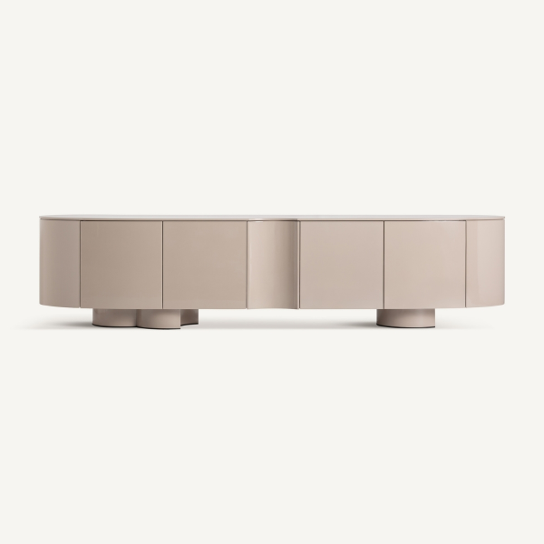 Meuble tv laqué beige crème 220 cm