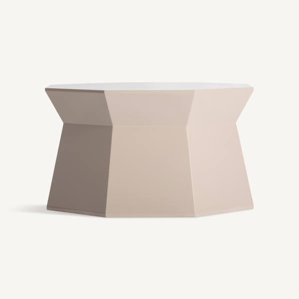 Table basse diamant laquée crème