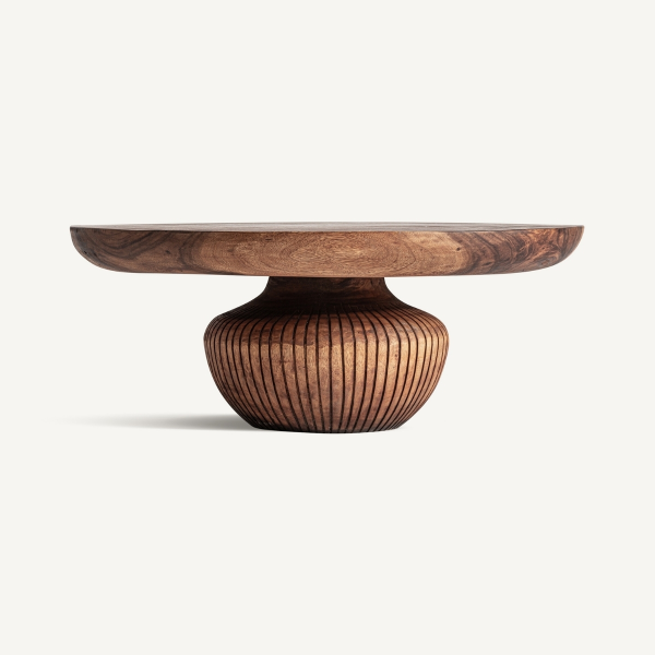 Table basse bois massif ronde de 90 cm