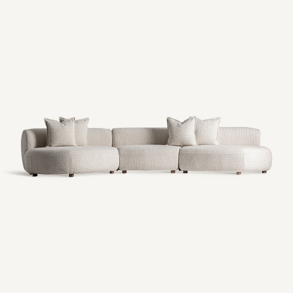 canapé contemporain 375 cm en tissu bouclé