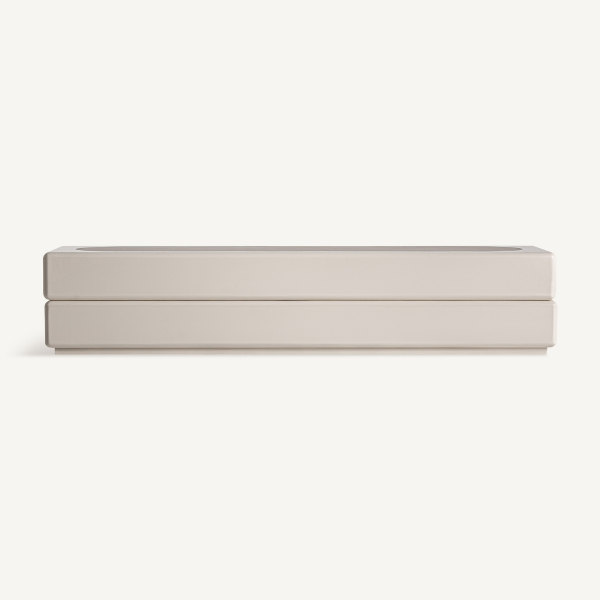 table basse haut de gamme beige laqué 140 cm
