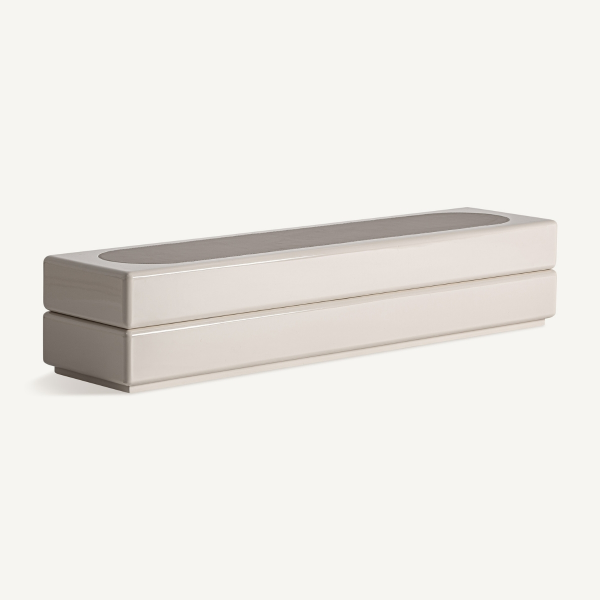 grande table basse laqué brillant beige