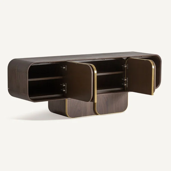 Buffet bois de chêne massif couleur noyer