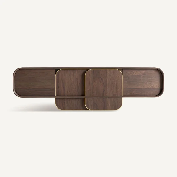 Meuble TV bois de chêne couleur noyer 200 cm