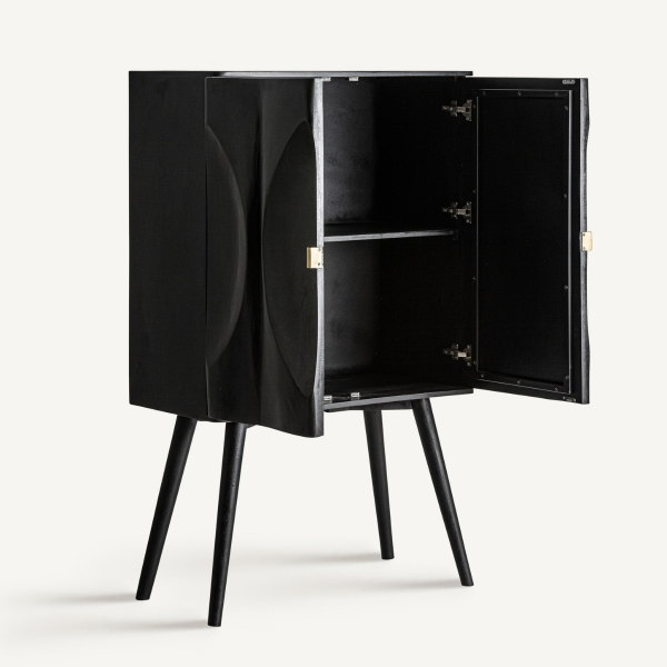 Armoire haute 2 portes façades en bois sculpté