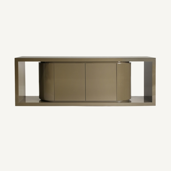 Grand buffet 200 cm art déco vert laqué brillant