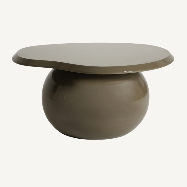 Table basse organique verte brillante