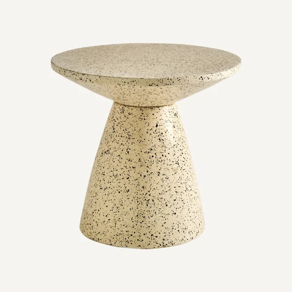 Table d'appoint jaune moucheté en terrazzo